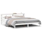 Casa si Gradina - Mobilier - Paturi si accesorii - Paturi - Cadru de pat fara saltea, alb, 200x200 cm, lemn masiv pin - Infinity.ro