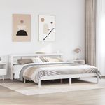 Casa si Gradina - Mobilier - Paturi si accesorii - Paturi - Cadru de pat fara saltea, alb, 200x200 cm, lemn masiv pin - Infinity.ro