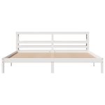 Casa si Gradina - Mobilier - Paturi si accesorii - Paturi - Cadru de pat fara saltea, alb, 200x200 cm, lemn masiv pin - Infinity.ro