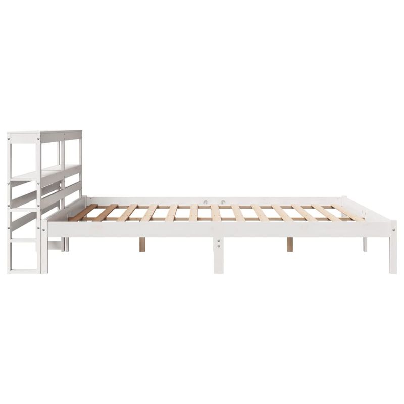 Casa si Gradina - Mobilier - Paturi si accesorii - Paturi - Cadru de pat fara saltea, alb, 200x200 cm, lemn masiv pin - Infinity.ro