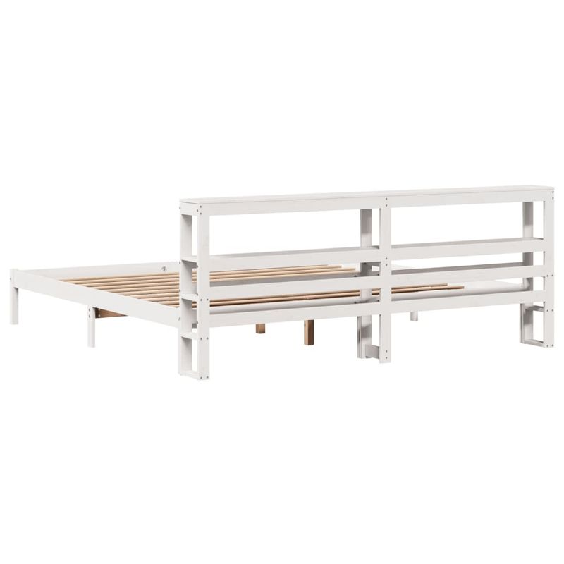 Casa si Gradina - Mobilier - Paturi si accesorii - Paturi - Cadru de pat fara saltea, alb, 200x200 cm, lemn masiv pin - Infinity.ro