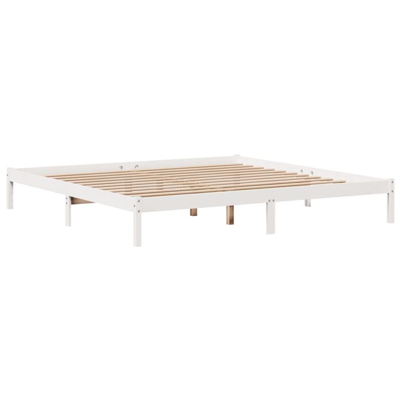 Casa si Gradina - Mobilier - Paturi si accesorii - Paturi - Cadru de pat fara saltea, alb, 200x200 cm, lemn masiv pin - Infinity.ro