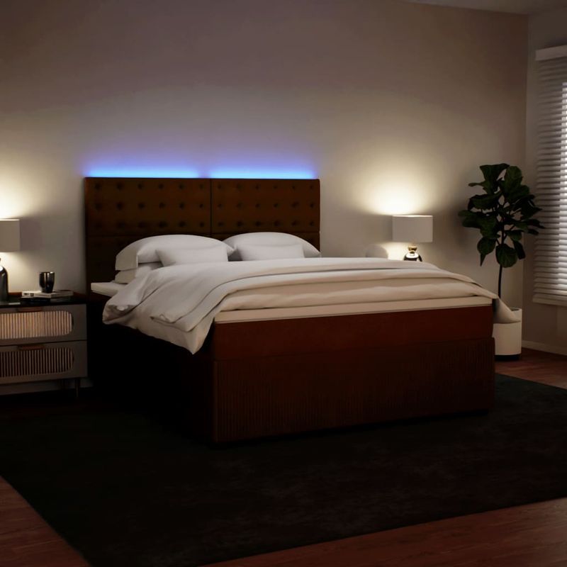 Casa si Gradina - Mobilier - Paturi si accesorii - Paturi - Pat box spring cu saltea, roz, 180x200 cm, catifea - Infinity.ro