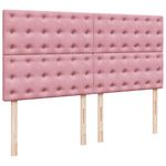 Casa si Gradina - Mobilier - Paturi si accesorii - Paturi - Pat box spring cu saltea, roz, 180x200 cm, catifea - Infinity.ro