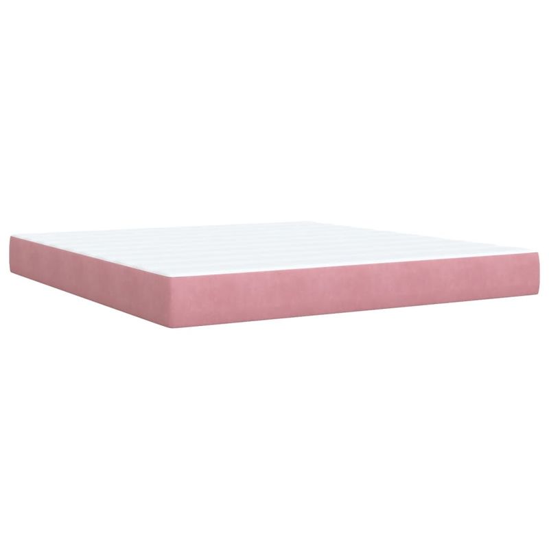 Casa si Gradina - Mobilier - Paturi si accesorii - Paturi - Pat box spring cu saltea, roz, 180x200 cm, catifea - Infinity.ro