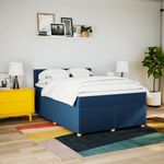 Casa si Gradina - Mobilier - Paturi si accesorii - Paturi - Pat continental cu saltea, albastru, 140x200cm, material textil - Infinity.ro