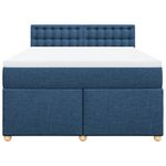 Casa si Gradina - Mobilier - Paturi si accesorii - Paturi - Pat continental cu saltea, albastru, 140x200cm, material textil - Infinity.ro