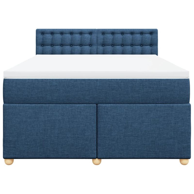 Casa si Gradina - Mobilier - Paturi si accesorii - Paturi - Pat continental cu saltea, albastru, 140x200cm, material textil - Infinity.ro