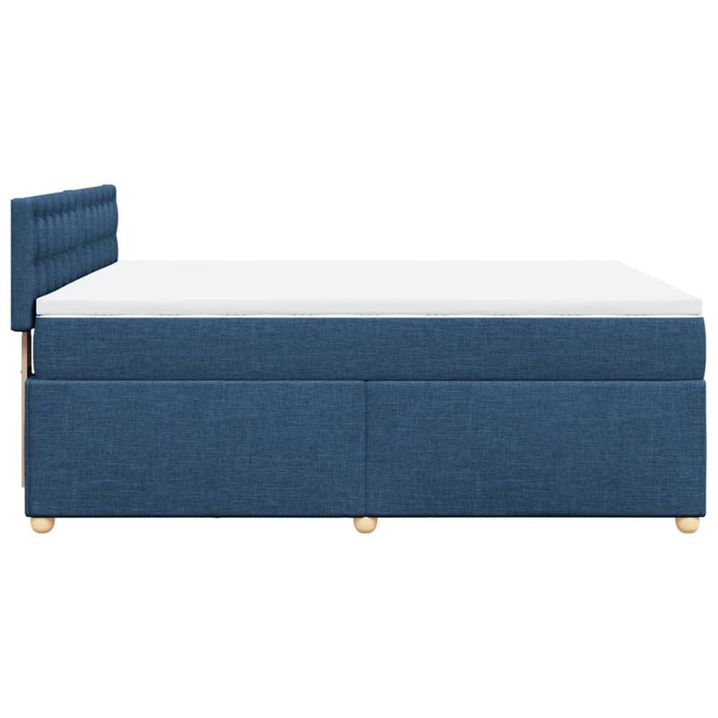 Casa si Gradina - Mobilier - Paturi si accesorii - Paturi - Pat continental cu saltea, albastru, 140x200cm, material textil - Infinity.ro
