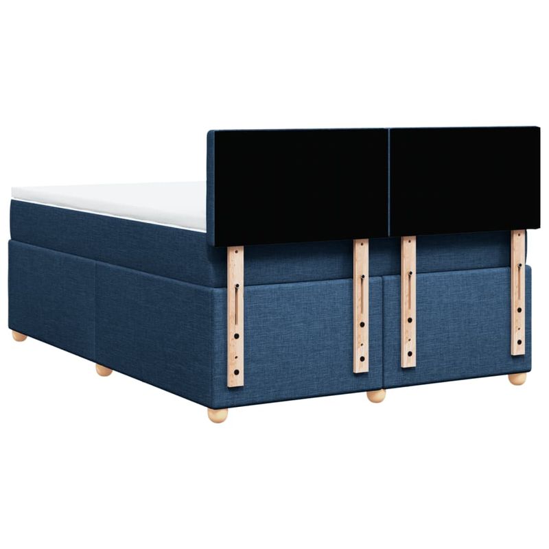 Casa si Gradina - Mobilier - Paturi si accesorii - Paturi - Pat continental cu saltea, albastru, 140x200cm, material textil - Infinity.ro