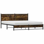 Casa si Gradina - Mobilier - Paturi si accesorii - Paturi - Cadru pat metalic fara saltea, stejar fumuriu, 180x200 cm - Infinity.ro
