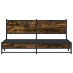 Casa si Gradina - Mobilier - Paturi si accesorii - Paturi - Cadru pat metalic fara saltea, stejar fumuriu, 180x200 cm - Infinity.ro
