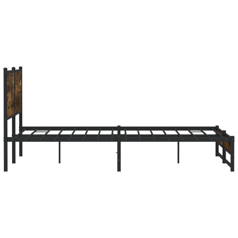 Casa si Gradina - Mobilier - Paturi si accesorii - Paturi - Cadru pat metalic fara saltea, stejar fumuriu, 180x200 cm - Infinity.ro