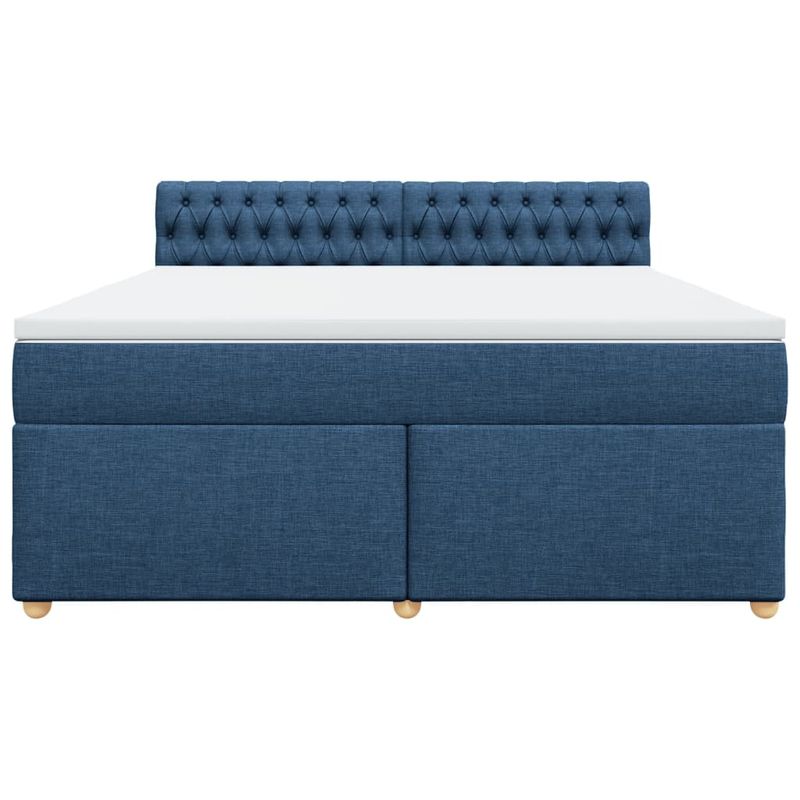 Casa si Gradina - Mobilier - Paturi si accesorii - Paturi - Pat box spring cu saltea, albastru, 180x200 cm, material textil - Infinity.ro