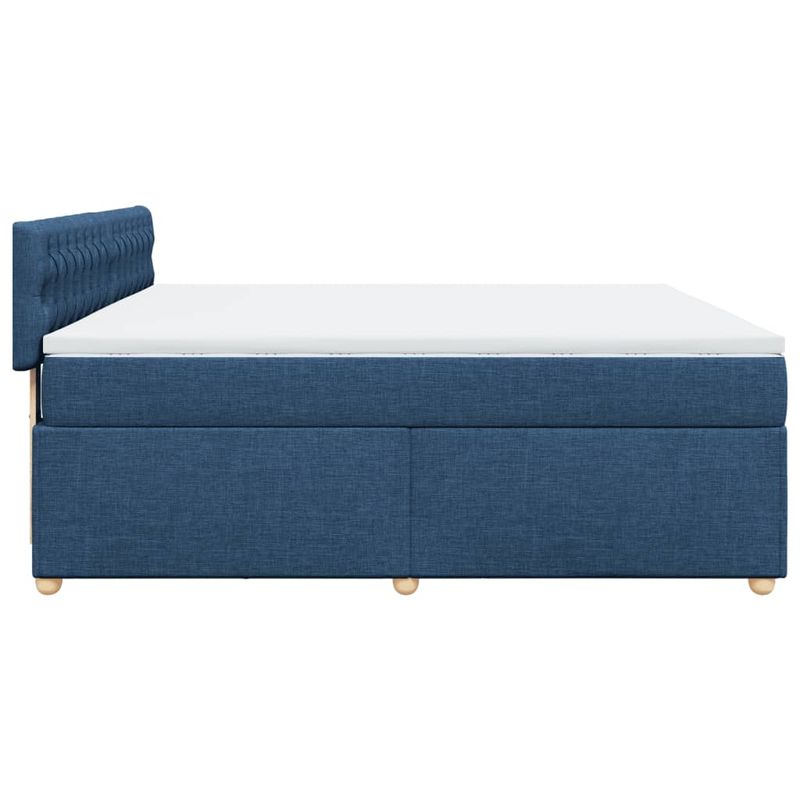 Casa si Gradina - Mobilier - Paturi si accesorii - Paturi - Pat box spring cu saltea, albastru, 180x200 cm, material textil - Infinity.ro