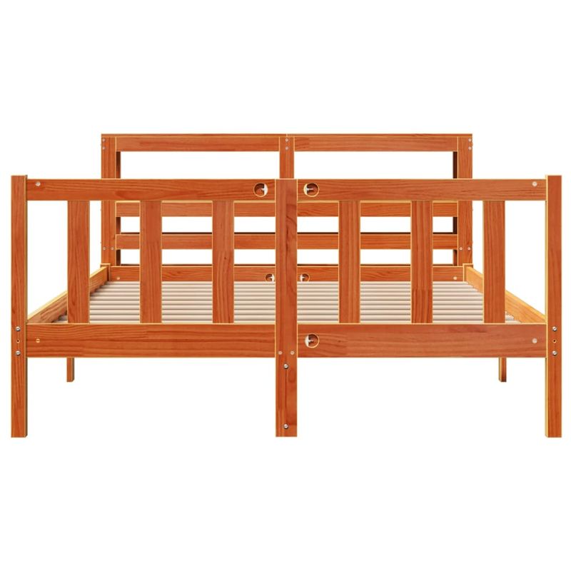 Casa si Gradina - Mobilier - Paturi si accesorii - Paturi - Cadru de pat cu tablie, maro ceruit, 120x200 cm, lemn masiv pin - Infinity.ro