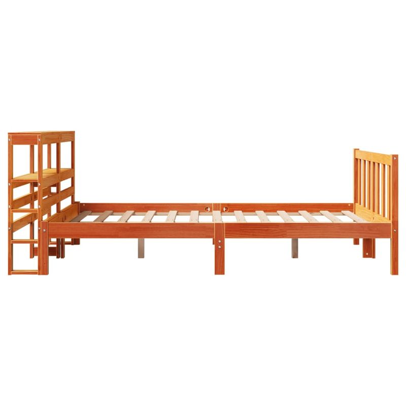 Casa si Gradina - Mobilier - Paturi si accesorii - Paturi - Cadru de pat cu tablie, maro ceruit, 120x200 cm, lemn masiv pin - Infinity.ro