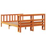 Casa si Gradina - Mobilier - Paturi si accesorii - Paturi - Cadru de pat cu tablie, maro ceruit, 120x200 cm, lemn masiv pin - Infinity.ro