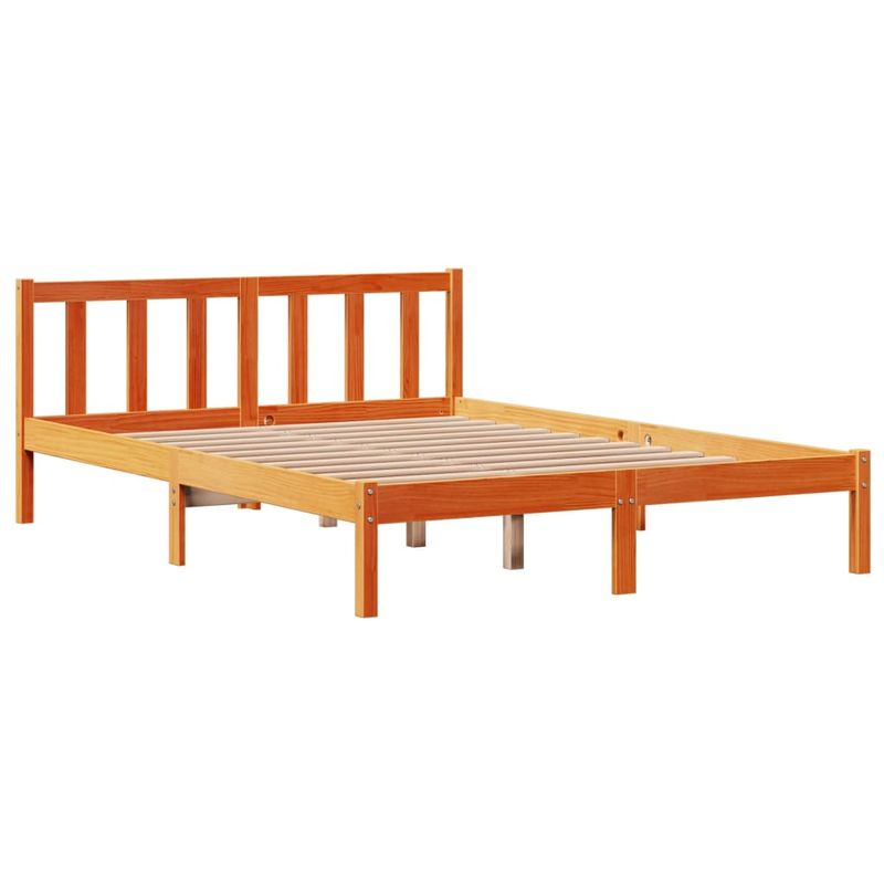 Casa si Gradina - Mobilier - Paturi si accesorii - Paturi - Cadru de pat cu tablie, maro ceruit, 120x200 cm, lemn masiv pin - Infinity.ro