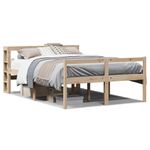 Casa si Gradina - Mobilier - Paturi si accesorii - Paturi - Cadru de pat senior cu tablie, 120x200 cm, lemn masiv pin - Infinity.ro