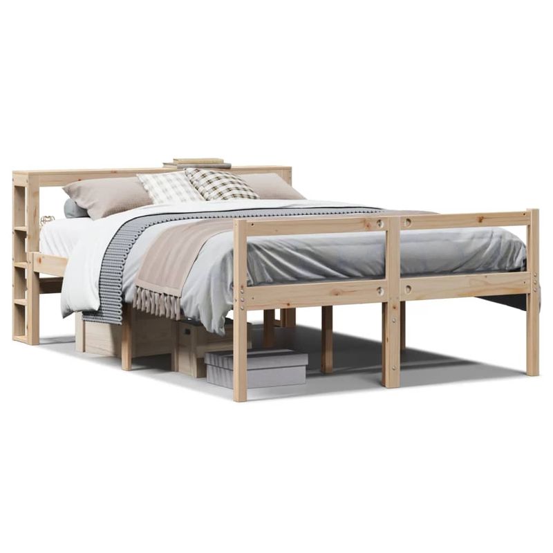 Casa si Gradina - Mobilier - Paturi si accesorii - Paturi - Cadru de pat senior cu tablie, 120x200 cm, lemn masiv pin - Infinity.ro