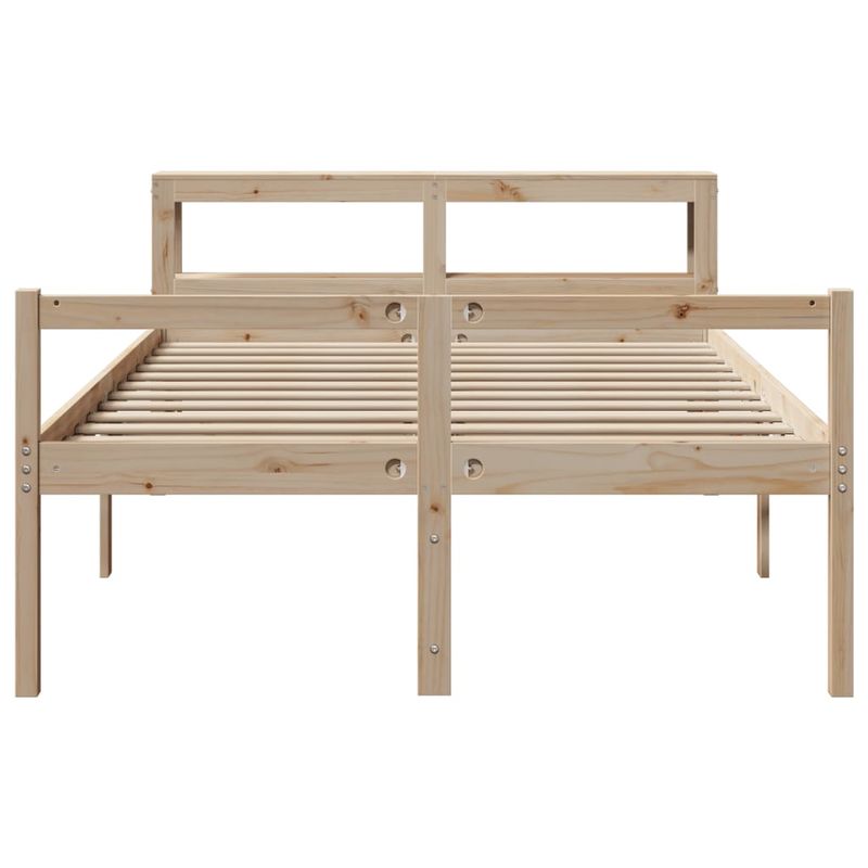 Casa si Gradina - Mobilier - Paturi si accesorii - Paturi - Cadru de pat senior cu tablie, 120x200 cm, lemn masiv pin - Infinity.ro