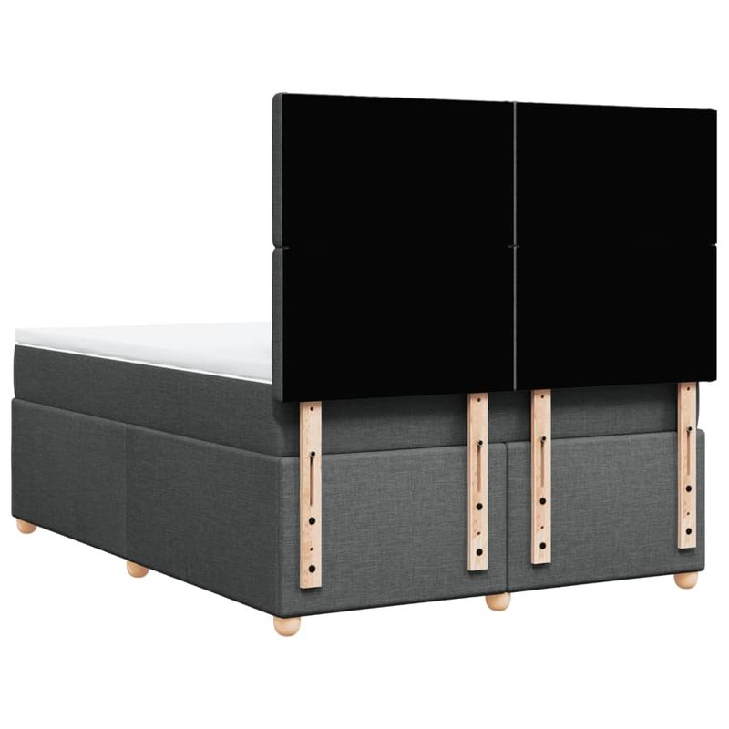 Casa si Gradina - Mobilier - Paturi si accesorii - Paturi - Pat box spring cu saltea, gri inchis, 140x190 cm, textil - Infinity.ro