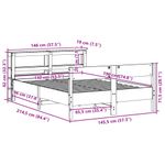 Casa si Gradina - Mobilier - Paturi si accesorii - Paturi - Cadru pat fara saltea, maro ceruit, 140x190 cm, lemn masiv pin - Infinity.ro