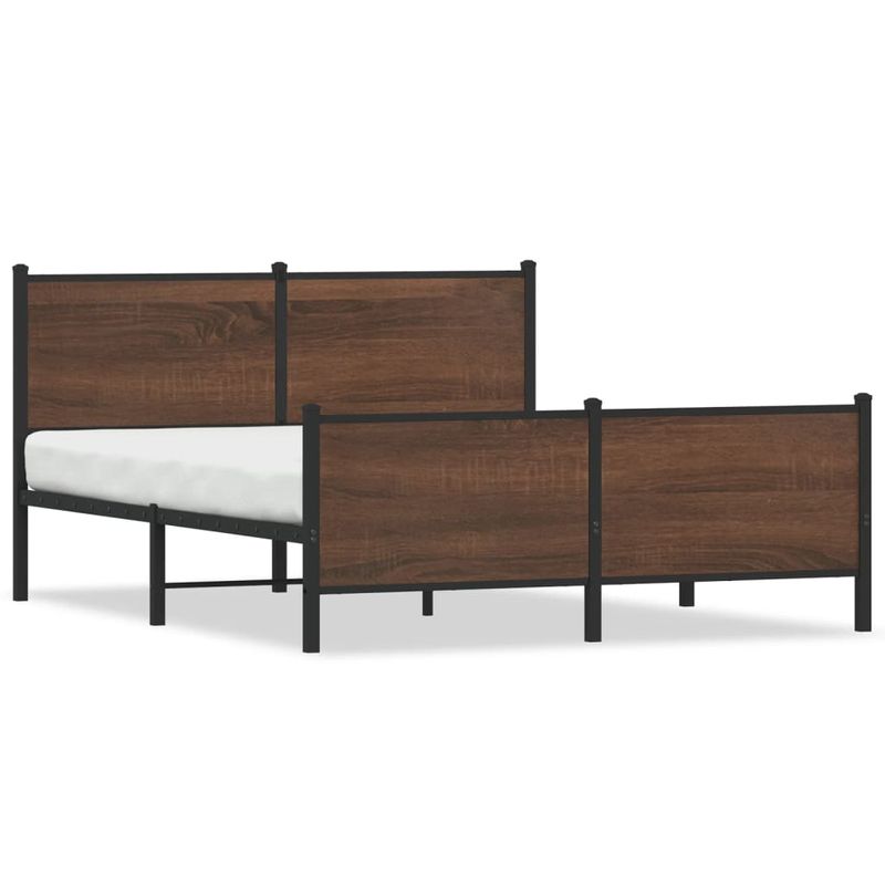 Casa si Gradina - Mobilier - Paturi si accesorii - Paturi - Cadru pat metalic cu tablie la cap/picioare, 140x190 cm, model cu tăblie și suport de picioare - Infinity.ro