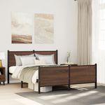 Casa si Gradina - Mobilier - Paturi si accesorii - Paturi - Cadru pat metalic cu tablie la cap/picioare, 140x190 cm, model cu tăblie și suport de picioare - Infinity.ro