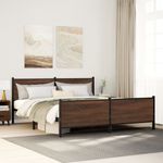 Casa si Gradina - Mobilier - Paturi si accesorii - Paturi - Cadru pat metalic cu tablie la cap/picioare, 140x190 cm, model cu tăblie și suport de picioare - Infinity.ro