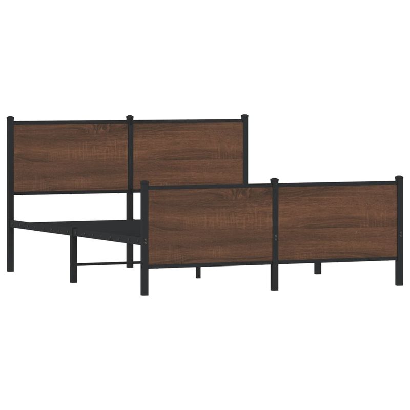 Casa si Gradina - Mobilier - Paturi si accesorii - Paturi - Cadru pat metalic cu tablie la cap/picioare, 140x190 cm, model cu tăblie și suport de picioare - Infinity.ro