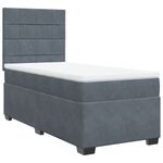 Casa si Gradina - Mobilier - Paturi si accesorii - Paturi - Pat box spring cu saltea, gri inchis, 90x200 cm, catifea - Infinity.ro