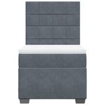 Casa si Gradina - Mobilier - Paturi si accesorii - Paturi - Pat box spring cu saltea, gri inchis, 90x200 cm, catifea - Infinity.ro