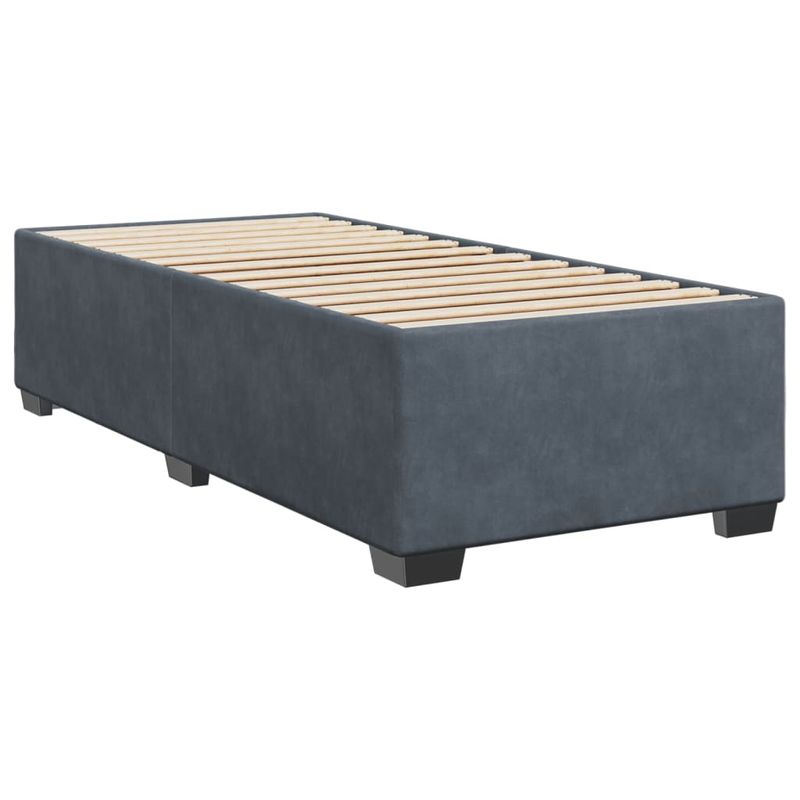 Casa si Gradina - Mobilier - Paturi si accesorii - Paturi - Pat box spring cu saltea, gri inchis, 90x200 cm, catifea - Infinity.ro