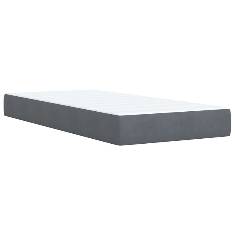 Casa si Gradina - Mobilier - Paturi si accesorii - Paturi - Pat box spring cu saltea, gri inchis, 90x200 cm, catifea - Infinity.ro
