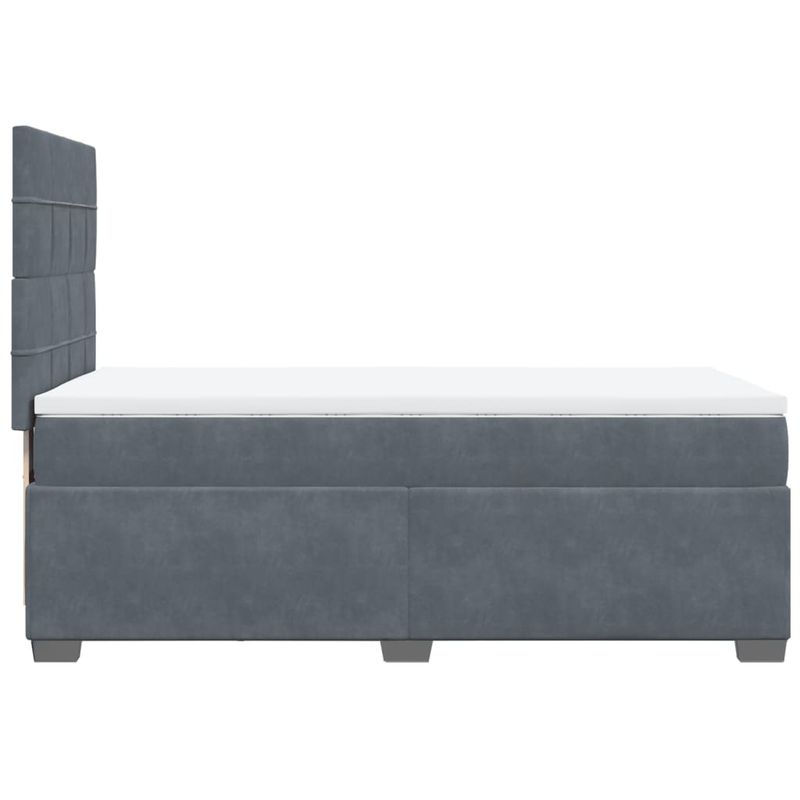 Casa si Gradina - Mobilier - Paturi si accesorii - Paturi - Pat box spring cu saltea, gri inchis, 90x200 cm, catifea - Infinity.ro