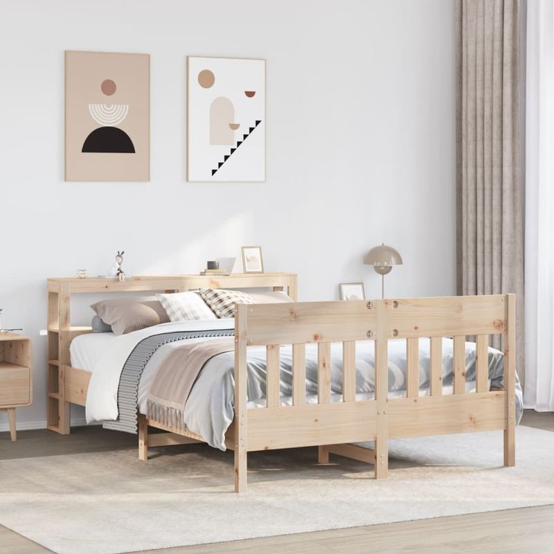 Casa si Gradina - Mobilier - Paturi si accesorii - Paturi - Cadru de pat fara saltea, 150x200 cm, lemn masiv pin - Infinity.ro