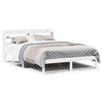 Casa si Gradina - Mobilier - Paturi si accesorii - Paturi - Cadru de pat fara saltea, alb, 150x200 cm, lemn masiv pin - Infinity.ro
