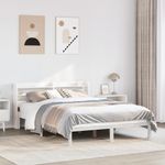 Casa si Gradina - Mobilier - Paturi si accesorii - Paturi - Cadru de pat fara saltea, alb, 150x200 cm, lemn masiv pin - Infinity.ro