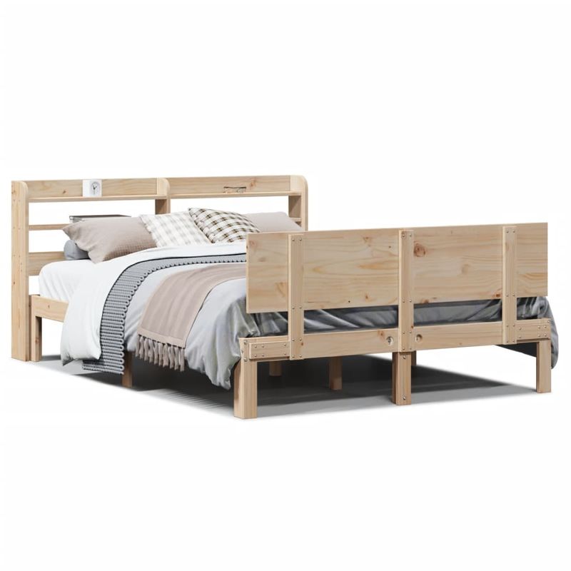 Casa si Gradina - Mobilier - Paturi si accesorii - Paturi - Cadru de pat cu tablie, 120x190 cm, lemn masiv pin - Infinity.ro