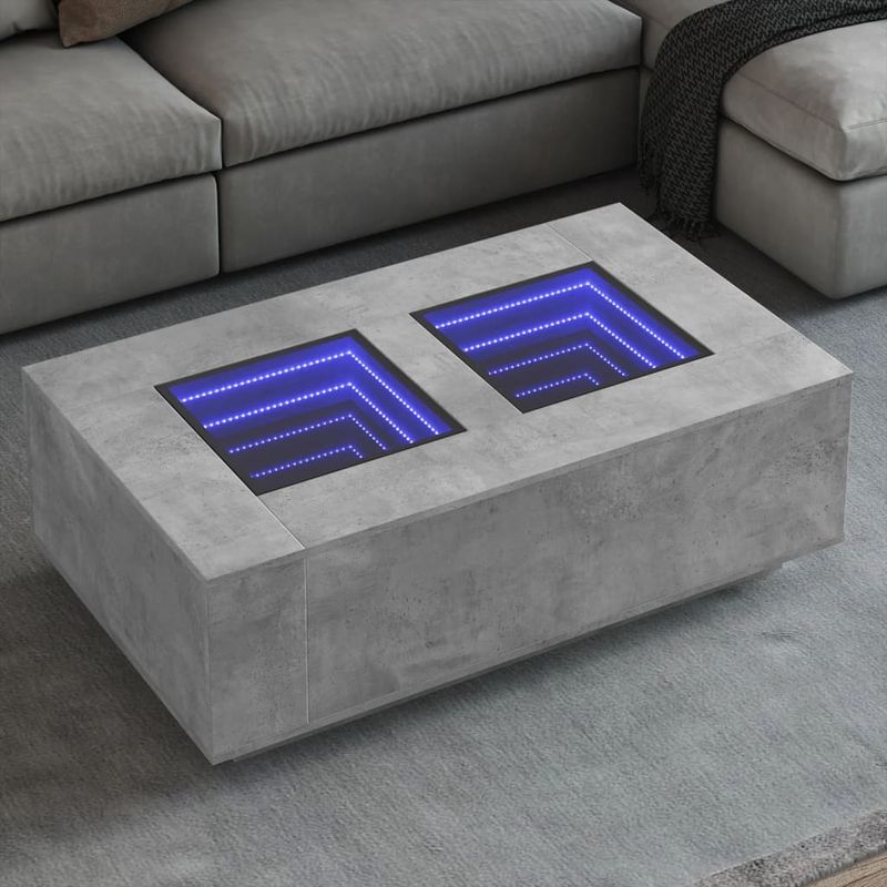 Casa si Gradina - Mobilier - Mese si birouri - Masute de cafea - Masuta de cafea cu LED infinity, gri beton, 116x69x40 cm - Infinity.ro