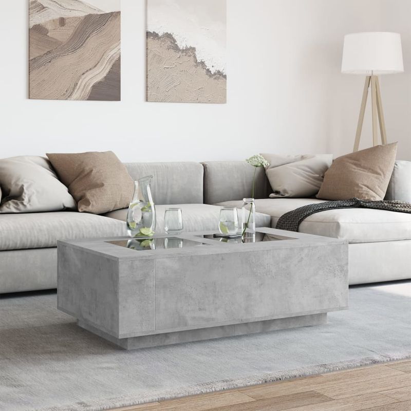 Casa si Gradina - Mobilier - Mese si birouri - Masute de cafea - Masuta de cafea cu LED infinity, gri beton, 116x69x40 cm - Infinity.ro