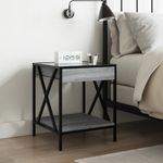 Casa si Gradina - Mobilier - Comode si corpuri - Noptiere - Noptiera cu LED infinity, gri sonoma, 40x40x49 cm - Infinity.ro