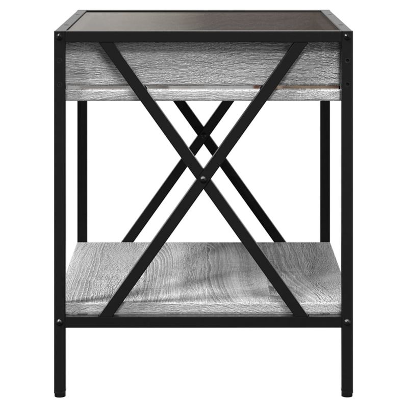 Casa si Gradina - Mobilier - Comode si corpuri - Noptiere - Noptiera cu LED infinity, gri sonoma, 40x40x49 cm - Infinity.ro