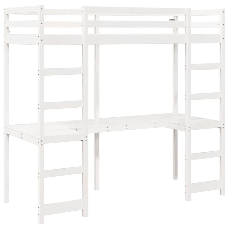 Casa si Gradina - Mobilier - Paturi si accesorii - Paturi - Cadru pat supraetajat fara saltea alb 80x200 cm lemn masiv pin - Infinity.ro