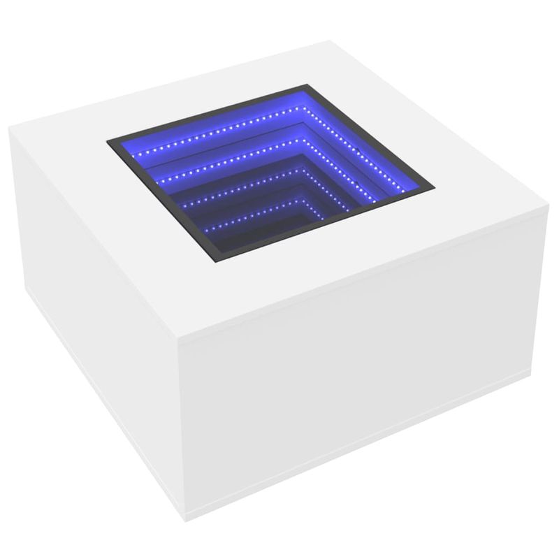 Casa si Gradina - Mobilier - Mese si birouri - Masute de cafea - Masuta de cafea cu LED, alb, 60x60x40 cm, lemn prelucrat - Infinity.ro