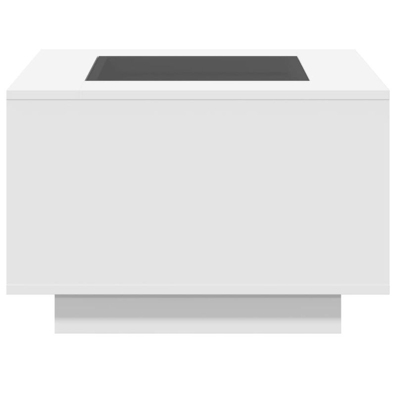 Casa si Gradina - Mobilier - Mese si birouri - Masute de cafea - Masuta de cafea cu LED, alb, 60x60x40 cm, lemn prelucrat - Infinity.ro