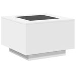 Casa si Gradina - Mobilier - Mese si birouri - Masute de cafea - Masuta de cafea cu LED, alb, 60x60x40 cm, lemn prelucrat - Infinity.ro