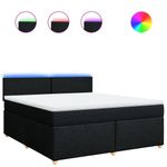 Casa si Gradina - Mobilier - Paturi si accesorii - Paturi - Pat box spring cu saltea, negru, 180x200 cm, catifea - Infinity.ro